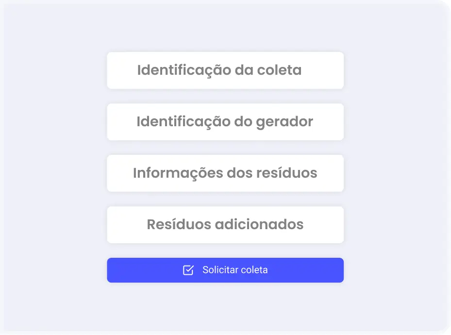 Formulário de identificação da coleta e do gerador