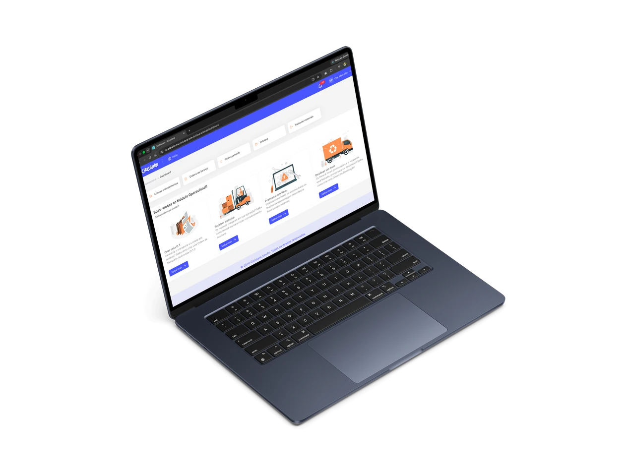Plataforma Circulare em um notebook