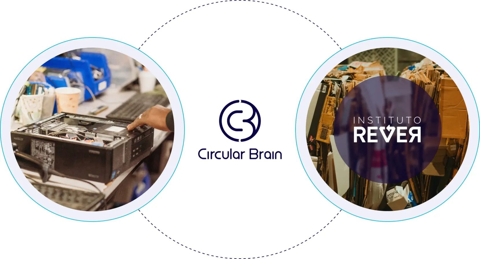 Circular Brain no centro, ligada à operação de eletrônicos e ao Instituto Rever