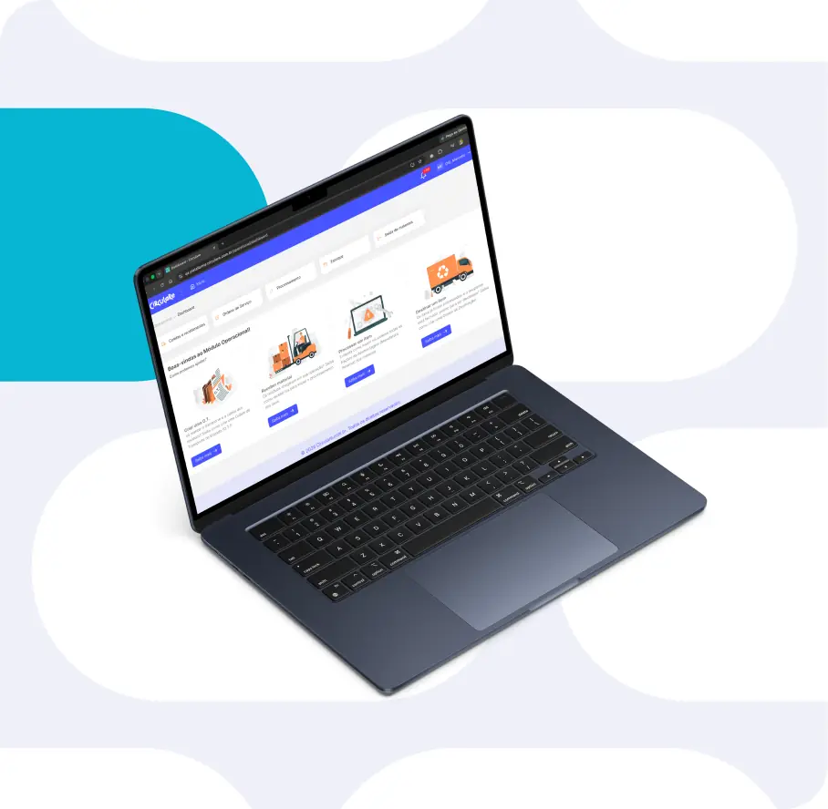 Plataforma Circulare aberta em um notebook